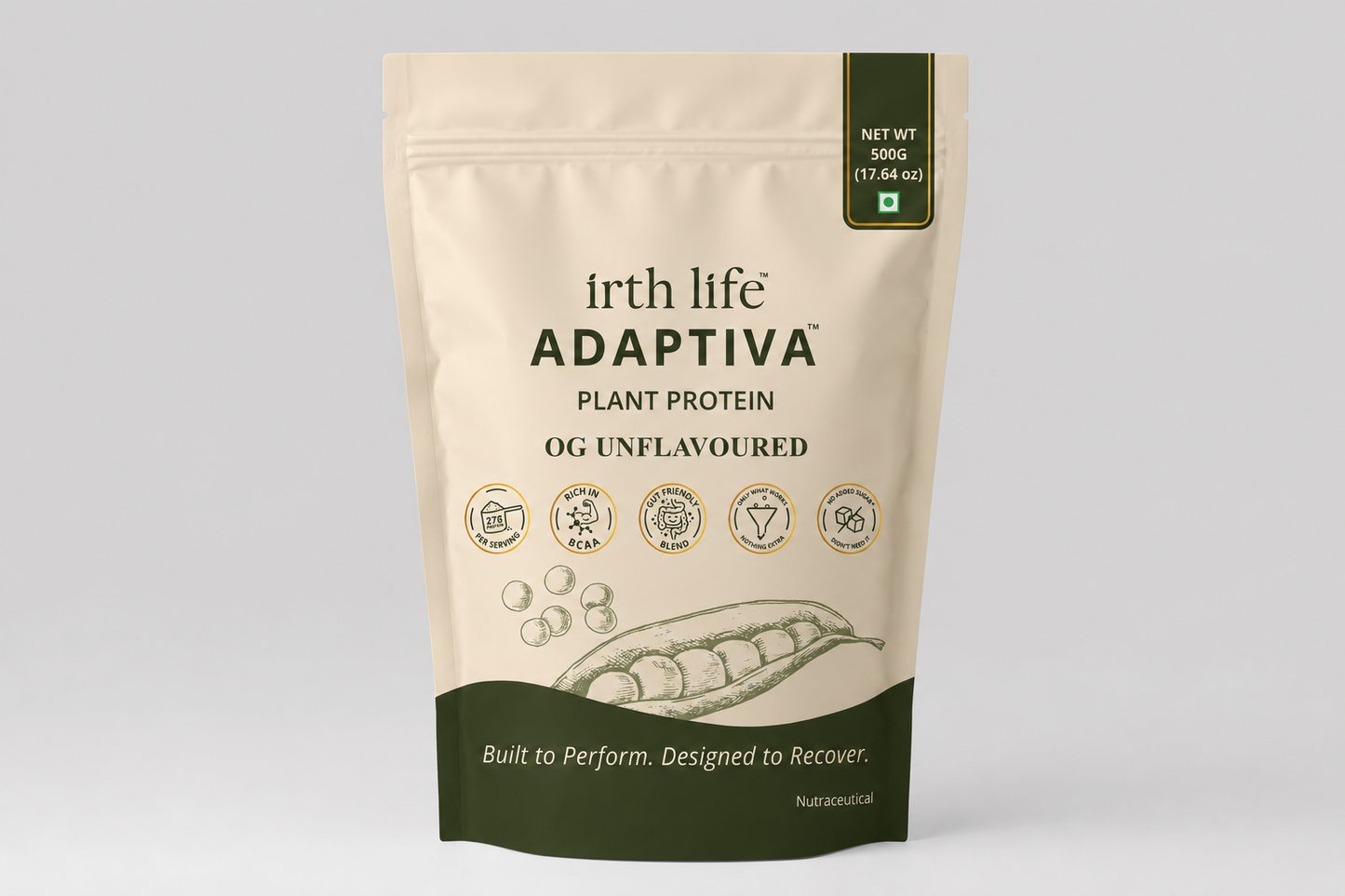 Irthlife Adaptiva Premium Plant Protein Powder | 27g Protein | Dairy-Free
