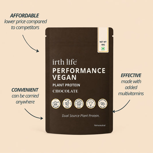 Irthlife Performance Vegan Premium Plant Protein Powder Single Pack | Chocolate | 31.2g Protein per Serving, Complete Amino Acid Profile & Added Multivitamins | 100% Dairy-Free