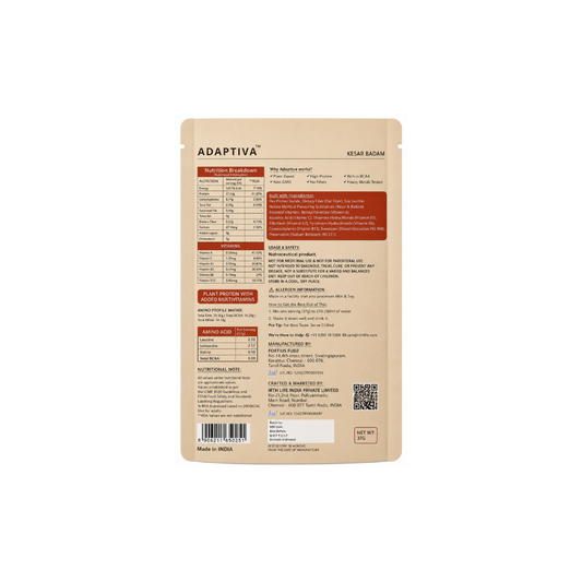 Irthlife Adaptiva Premium Plant Protein Single Pack | 27g Protein | Dairy-Free