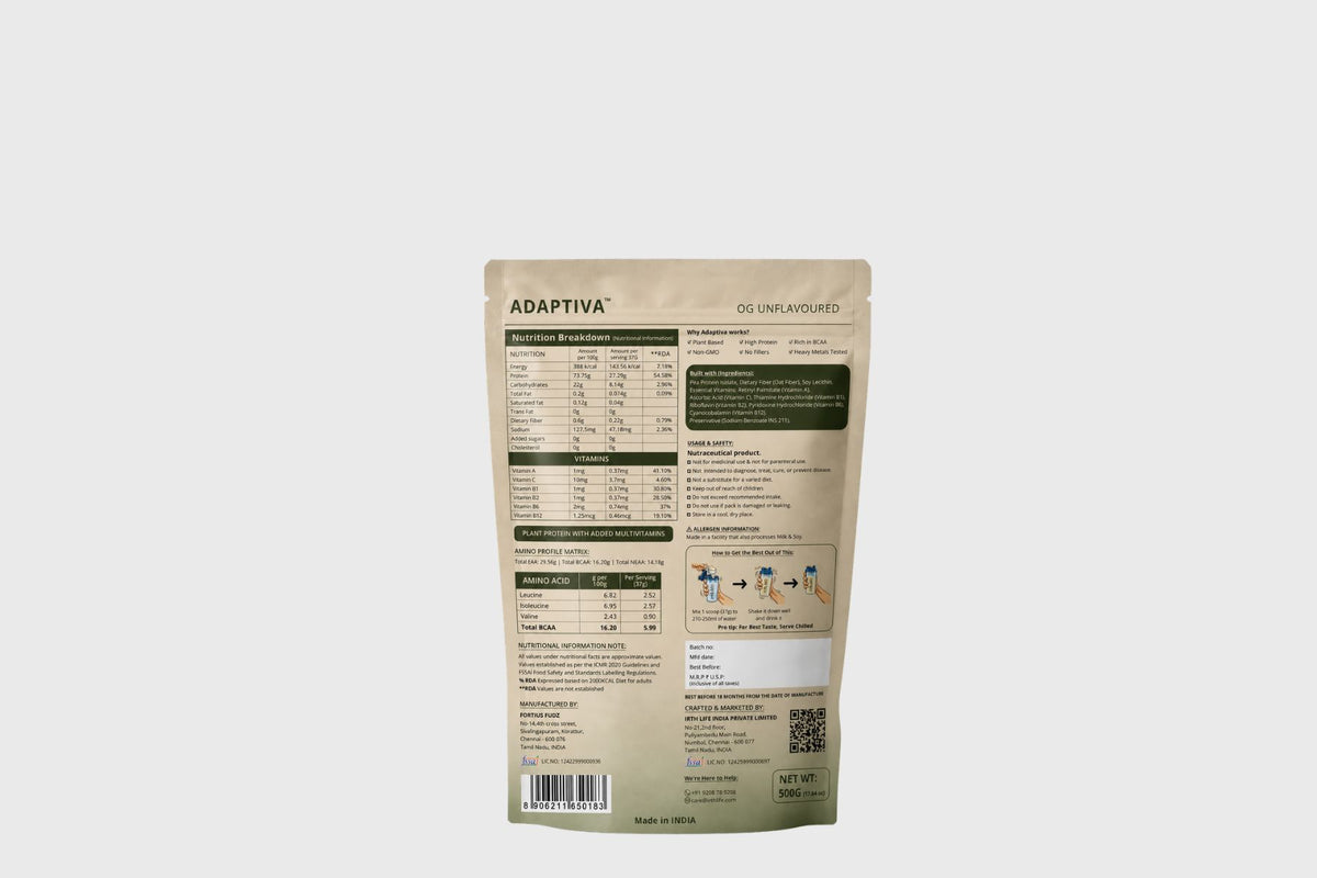 Irthlife Adaptiva Plant Protein Powder
