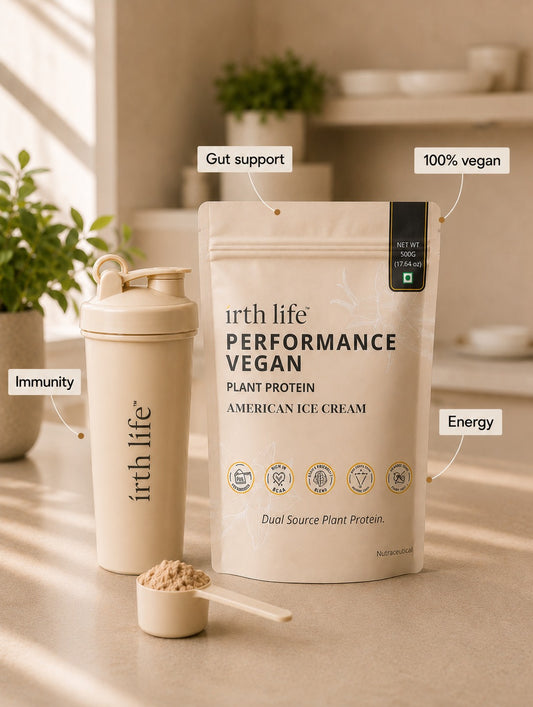 Irthlife Performance Vegan Premium Plant Protein Powder Single Pack | American Ice Cream | 31.2g Protein per Serving, Complete Amino Acid Profile & Added Multivitamins  | 100% Dairy-Free