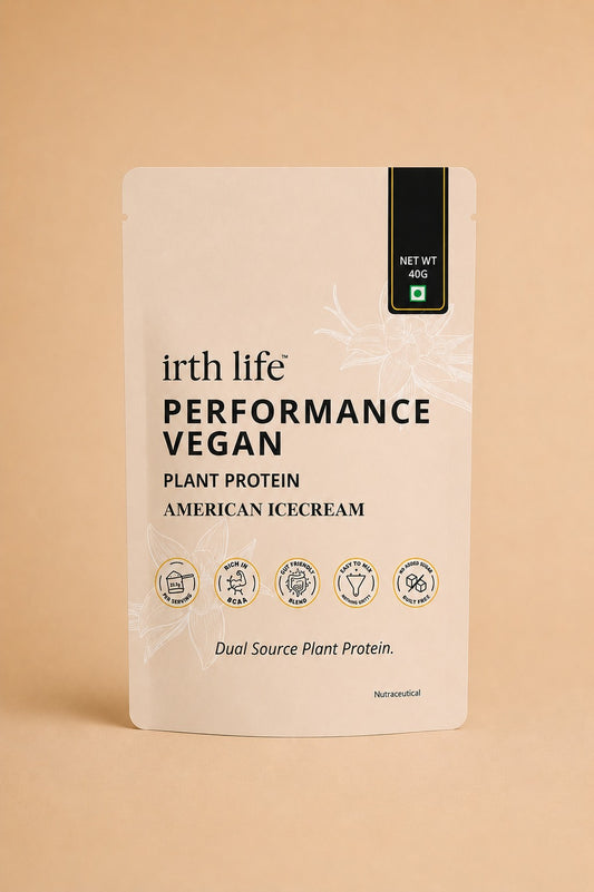 Irthlife Adaptiva Premium Plant Protein Powder Single Pack | American Ice Cream | Rich & Smooth Gut-Friendly | 27g Protein per Serving with Complete Amino Acid Profile & Added Multivitamins | 100% Dairy Free