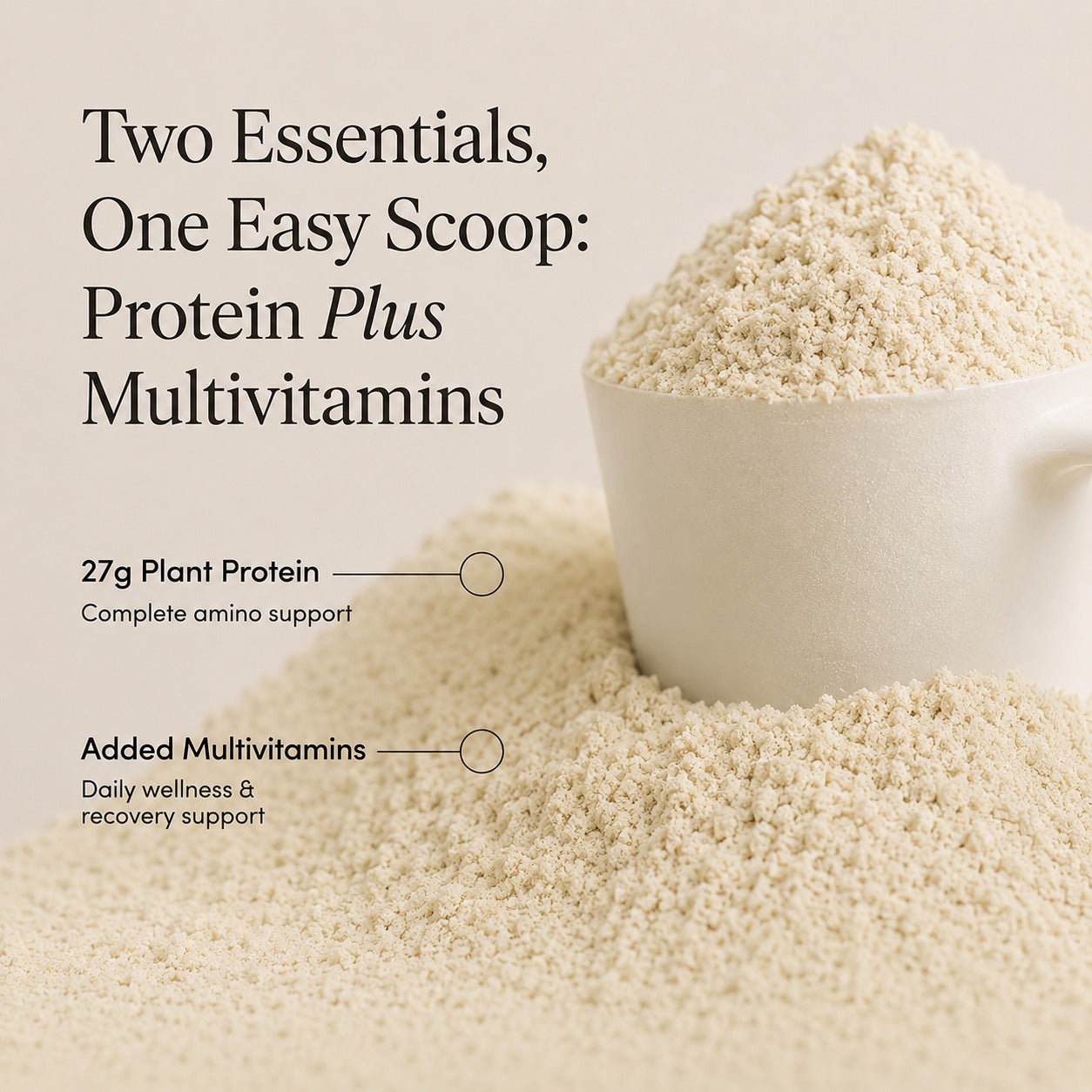 Irthlife Adaptiva Premium Plant Protein Powder | OG Unflavoured | Rich & Smooth Gut-Friendly | 27g Protein per Serving with Complete Amino Acid Profile & Added Multivitamins | 100% Dairy Free