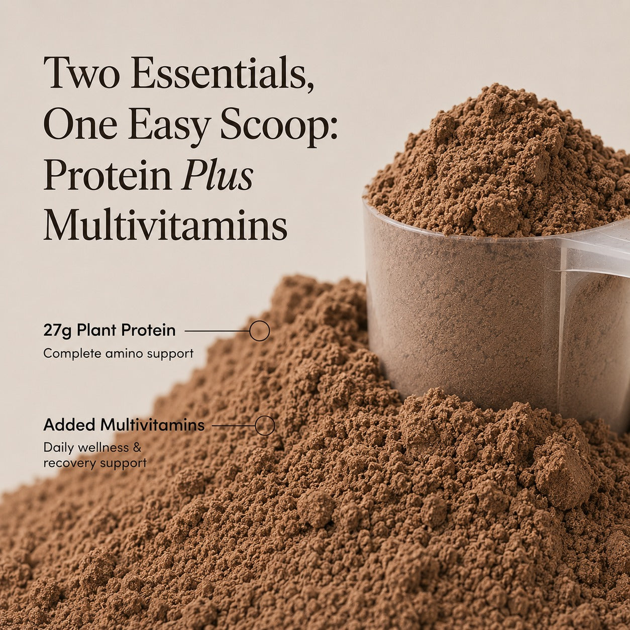 Irthlife Adaptiva Premium Plant Protein Powder | Chocolate | Rich & Smooth Gut-Friendly | 27g Protein per Serving with Complete Amino Acid Profile & Added Multivitamins | 100% Dairy Free